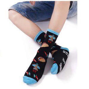 Mens Novelty Taco Cotton Crew Dress Socks